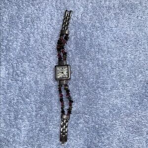 Main Line Time Elegant Silver and Black Women's Watch